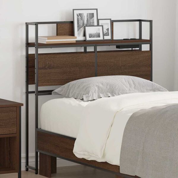 vidaXL S&auml;ilytysp&auml;&auml;ty hyllyll&auml; p&auml;&auml;tyll&auml; Ruskea tammi 90 cm Tekninen puu