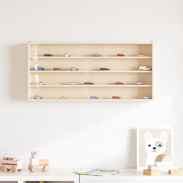 vidaXL Puinen keräilijän vitriini ovilla 80x8,5x37cm