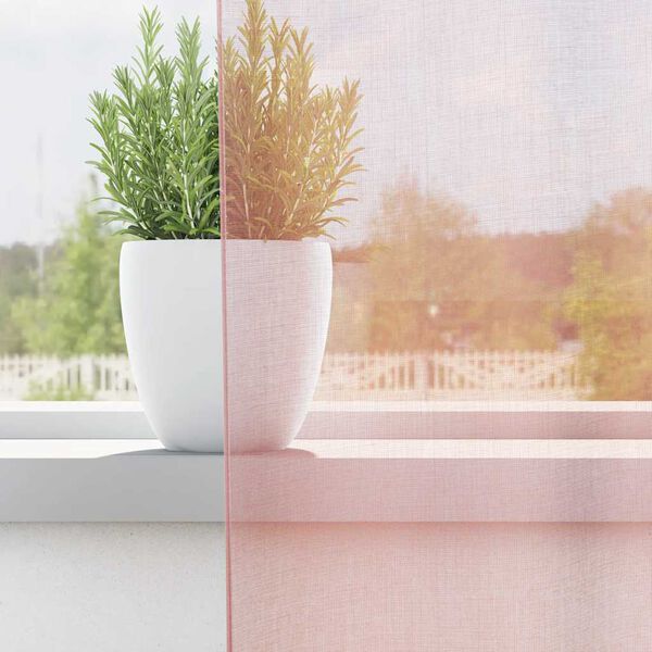 vidaXL Voileeverhot läpiviennillä 2 kpl vaaleanpunainen 140x260 cm