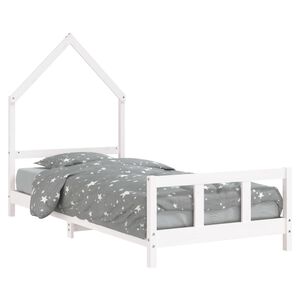 vidaXL Lasten s&auml;ngynrunko valkoinen 90x190 cm t&auml;ysi m&auml;nty
