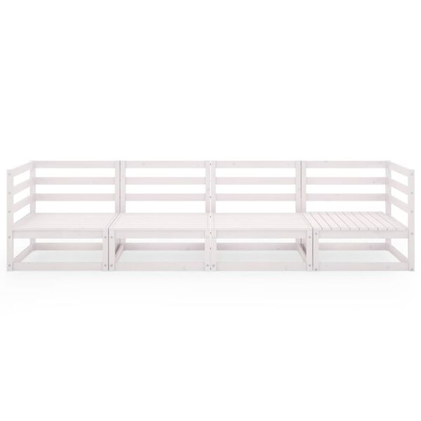 vidaXL 4-istuttava Puutarhasohva valkoinen täysi mänty