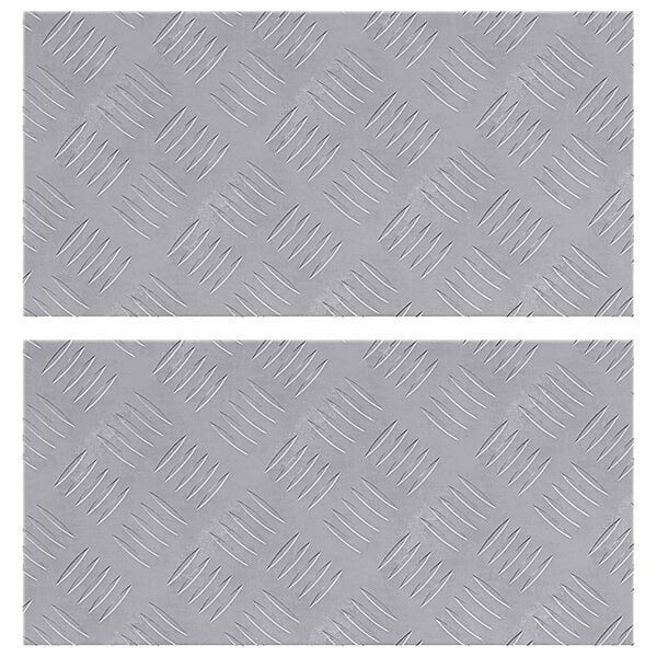 vidaXL Portaan askelma Suorakaide 2 pcs Hopea 50 x 25 cm Alumiini