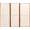 vidaXL 3-paneelinen tilanjakaja kermanvalkoinen 210x180 cm
