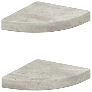 vidaXL Sein&auml;kulmahyllyt 2 kpl betoninharmaa 25x25x3,8 cm MDF