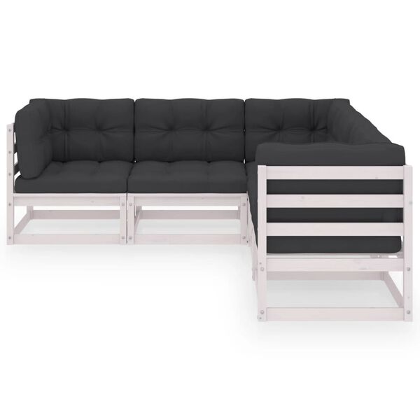 vidaXL 5-osainen Puutarhasohvasarja tyynyill&auml; t&auml;ysi m&auml;nty