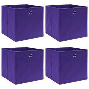 vidaXL S&auml;ilytyslaatikot 4 kpl purppura 32x32x32 cm kangas