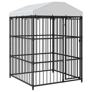 vidaXL Koiran ulkohäkki katoksella 150x150x210 cm