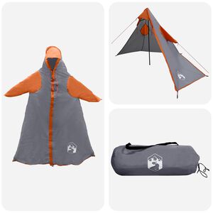 vidaXL 2-in-1 Sateenvarjo Hupulla 262 x 126 x 130 cm Harmaa ja oranssi
