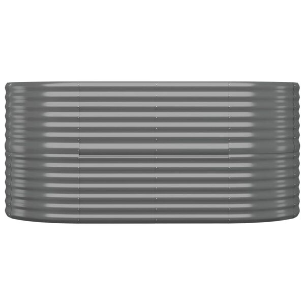 vidaXL Korotettu kukkalaatikko galvanoitu teräs 152x80x68 cm harmaa