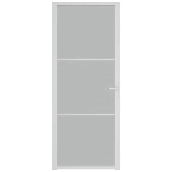 vidaXL Sis&auml;ovi 83x201,5 cm valkoinen mattalasi ja alumiini