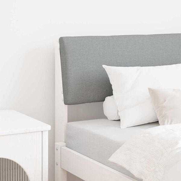 vidaXL Verhoiltu sängynpääty Vaaleanharmaa 75 cm Massiivinen mänty