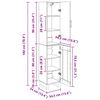 vidaXL Korkea kaappi Artisan tammi 34,5 x 34 x 180 cm Tekninen puu
