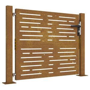 vidaXL Puutarhaportti 100x75 cm Corten-ter&auml;s neli&ouml;nmuotoinen