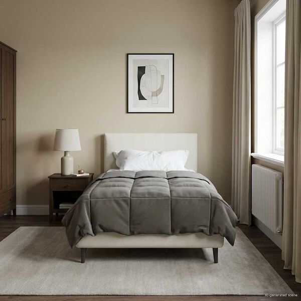 vidaXL Kes&auml;peitto Quiltottu Vaaleanharmaa 140 x 220 cm Mikrokuitu