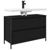 vidaXL Kylpyhuoneen allaskaappi laatikoilla musta tammi 90x34,5x60 cm