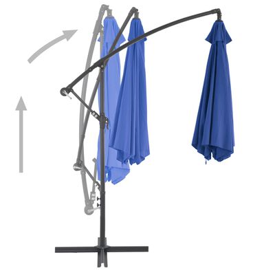vidaXL Riippuva aurinkovarjo alumiinipylväällä 300 cm sininen