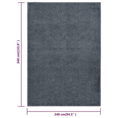 vidaXL Lyhytnukkainen matto 240x340 cm antrasiitti