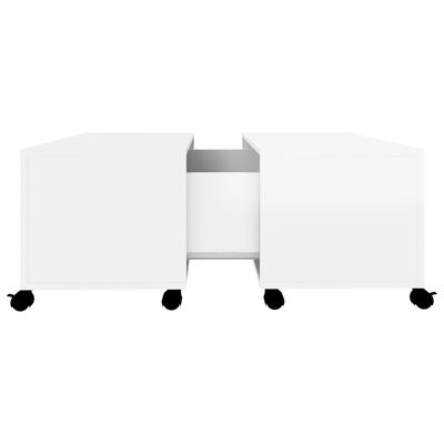 vidaXL Sohvapöytä korkeakiilto valkoinen 75x75x38 cm lastulevy
