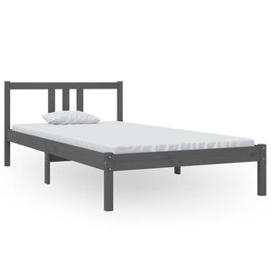 vidaXL S&auml;ngynrunko harmaa t&auml;ysi puu 100x200 cm