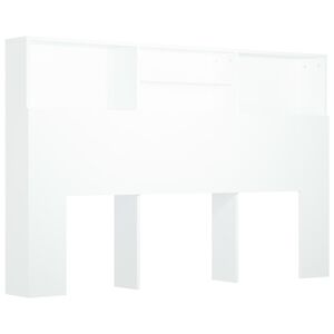 vidaXL S&auml;ngynp&auml;&auml;ty s&auml;ilytystilalla valkoinen 160x19x103,5 cm