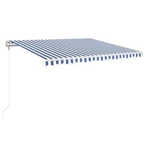 vidaXL Automaattisesti sis&auml;&auml;nkelattava markiisi 400x350 cm sinivalk.