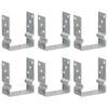 vidaXL Aita-ankkurit 6 kpl hopea 12x6x15 cm galvanoitu ter&auml;s