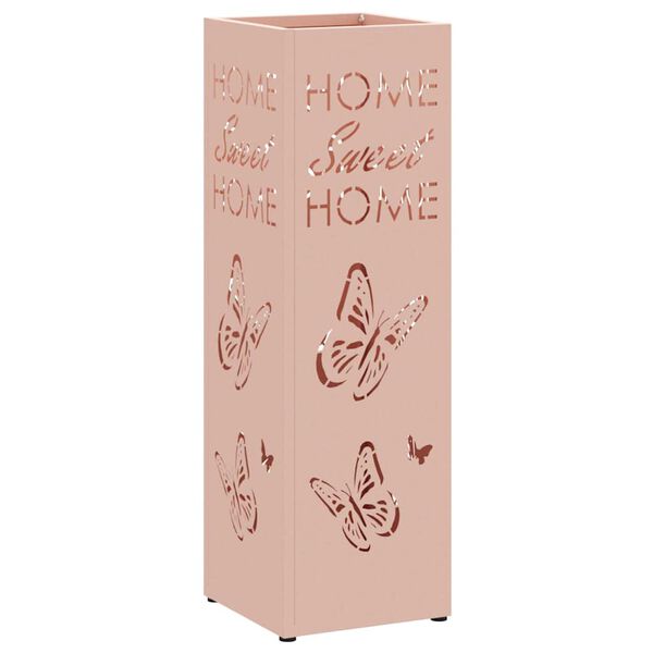 vidaXL Aurinkovarjojalusta Pinkki 15,5 x 15,5 x 49 cm Metalli