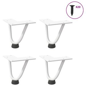 vidaXL Sohvap&ouml;yd&auml;n hiusneulajalat 4 kpl valkoinen 10 cm t&auml;yster&auml;s