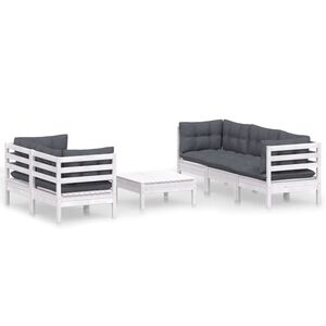 vidaXL 6-osainen Puutarhasohvasarja antrasiitti tyynyt m&auml;nty