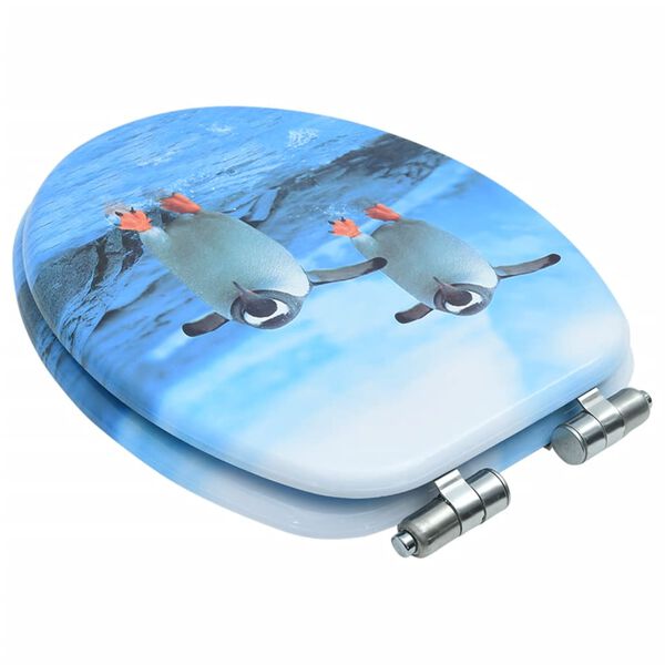 vidaXL WC-istuin soft close -kannella MDF pingviinikuosi