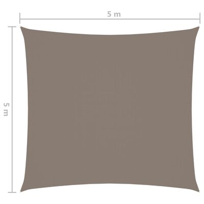 vidaXL Aurinkopurje Oxford-kangas neliönmuotoinen 5x5 m harmaanruskea