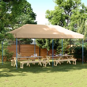 vidaXL Taitettava pop-up juhlateltta beige 580x292x315 cm