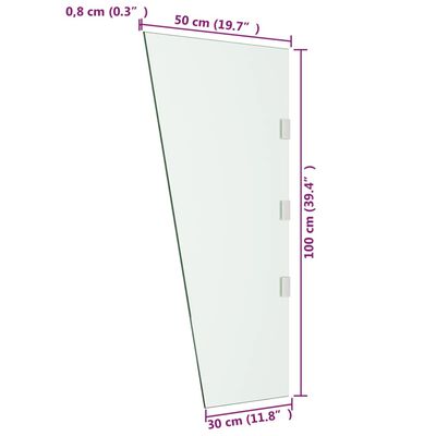 vidaXL 2-osaiset Sivupaneelit ovikatokselle läpinäkyvä karkaistu lasi