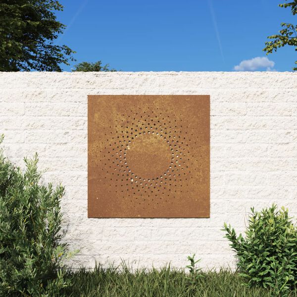vidaXL Puutarhasein&auml;koriste 55x55 cm corten ter&auml;s aurinkokuvio