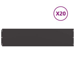 vidaXL Nurmikon reunalistat 20 kpl Musta 25x103cm Kylm&auml;valssattu ter&auml;s