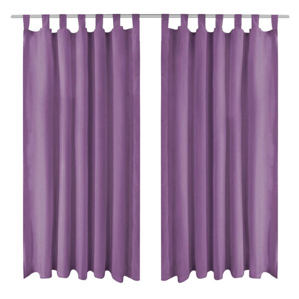 vidaXL Mikro-satiiniverhot silmukoilla 2 kpl 140x225 cm Violetti
