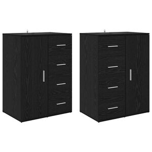 vidaXL Sivup&ouml;yd&auml;t Corona 2 pcs Musta tammi. 59 x 39 x 80 cm