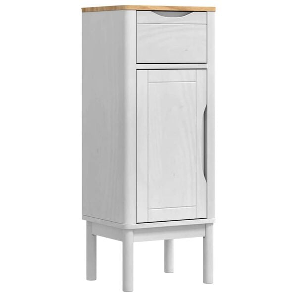 vidaXL Kylpyhuonekaappi Valkoinen 35 x 30 x 90 cm Massiivinen m&auml;nty