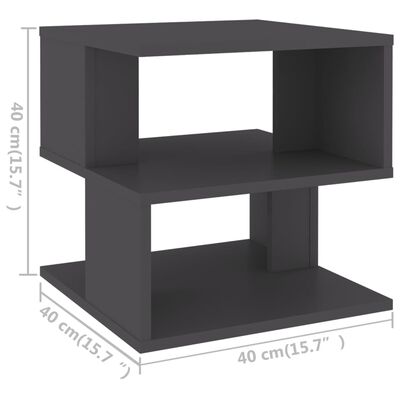 vidaXL Sivupöytä harmaa 40x40x40 cm lastulevy
