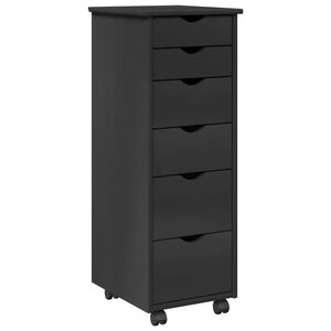 vidaXL Rullaava kaappi 34 x 39 x 93,5 cm Massiivinen m&auml;nty Harmaa