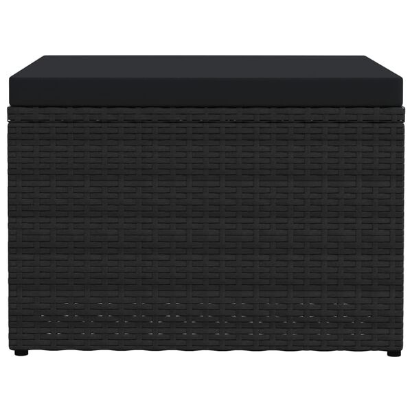 vidaXL Ulkorahi tyynyll&auml; musta polyrottinki