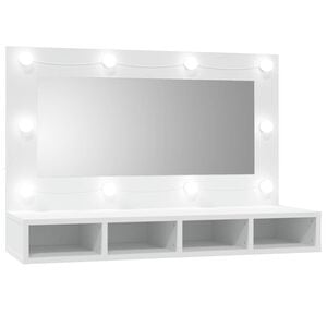 vidaXL Peilikaappi LED-valoilla valkoinen 90x31,5x62 cm
