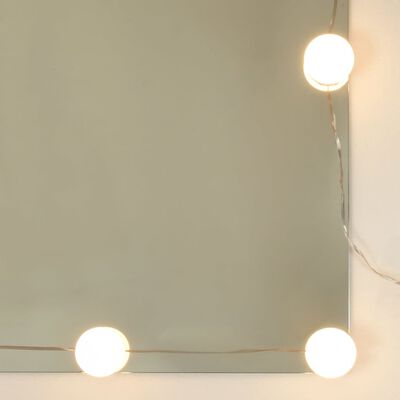 vidaXL Peilipöytä LED-valoilla harmaa Sonoma 60x40x140 cm