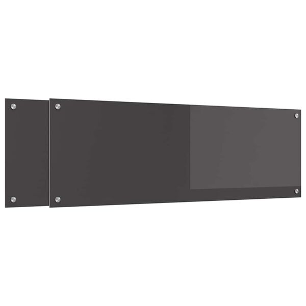 vidaXL Keittiön suojapaneeli 2 pcs Tumma harmaa 120 x 40 cm