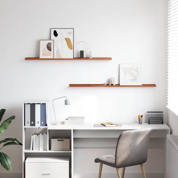 vidaXL Sein&auml;hylly hyllyll&auml; 2 pcs Punainen 115 x 9 x 3 cm Tekninen puu