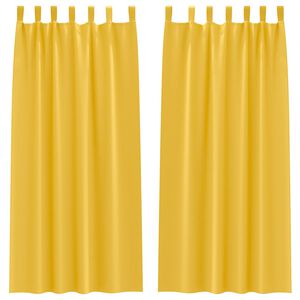 vidaXL Piment&auml;v&auml; verho renkailla 2 kpl Sinapinkeltainen 225 x 140 cm