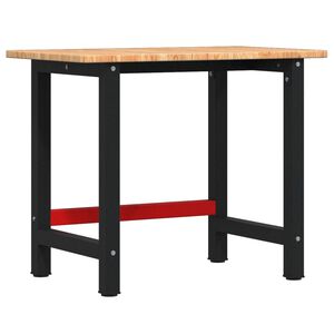 vidaXL Ty&ouml;penkki vaaleanruskea 100x60x81,5 cm t&auml;ysi tammi suorakaide