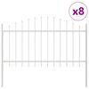vidaXL Puutarha-aita 8 pcs Valkoinen 170 x 140 cm Jauhemaalattu Ter&auml;s