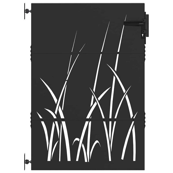 vidaXL Puutarhaportti lukkoon Musta 85 x 150 cm Jauhemaalattu ter&auml;s