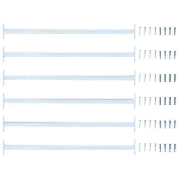 vidaXL S&auml;&auml;dett&auml;v&auml; ikkunaturvarautio 6 pcs Hopea Ter&auml;s